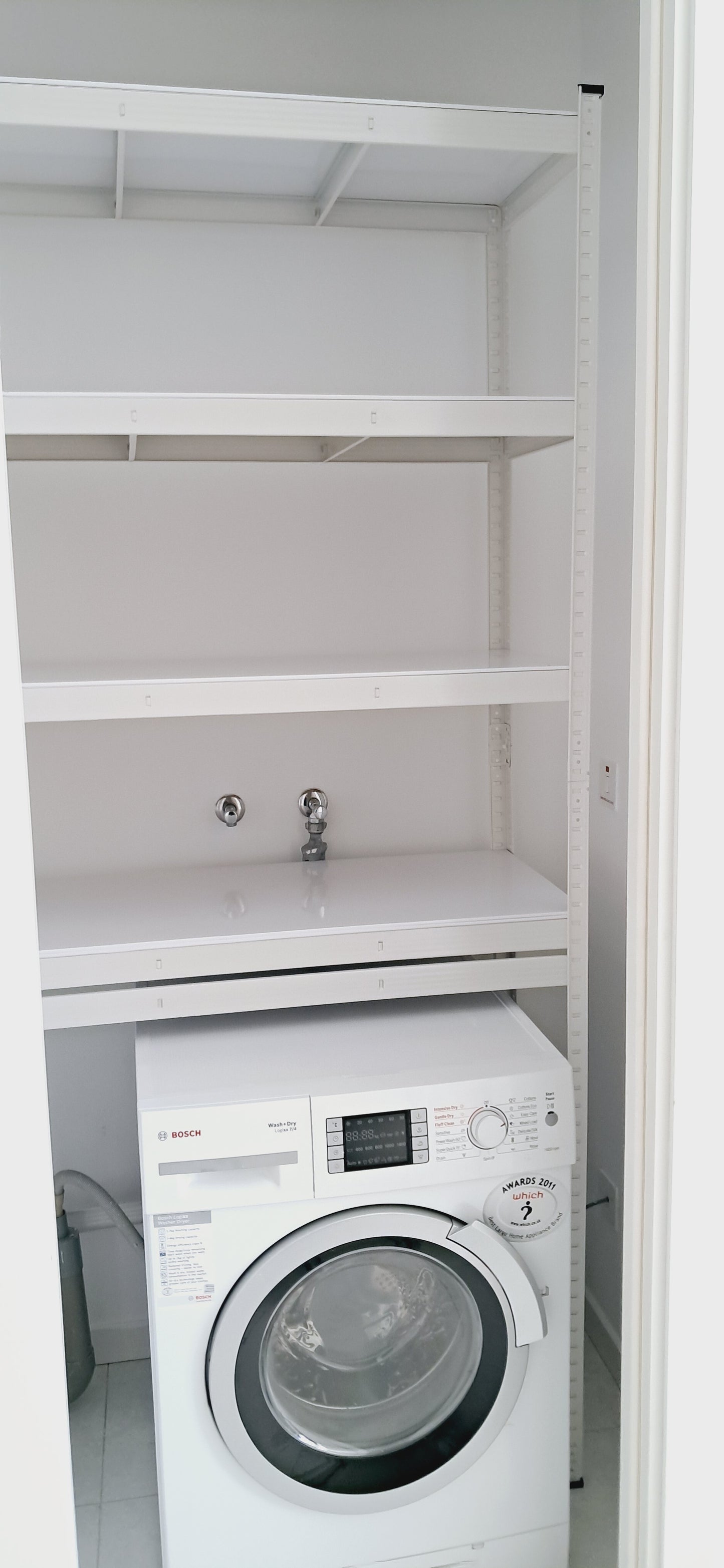 Laundry Room Storage Organizer Shelf, Over The Washer and Dryer