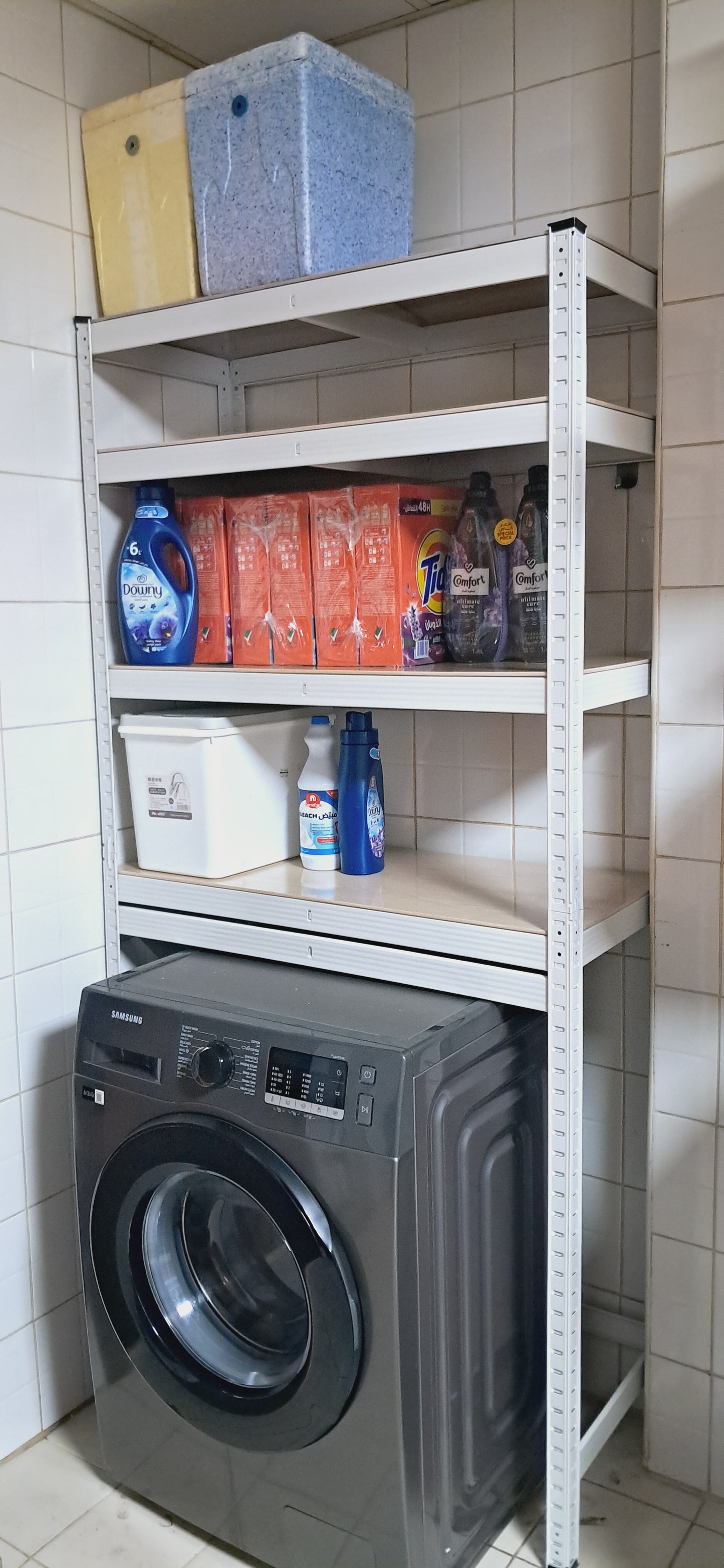 Laundry Room Storage Organizer Shelf, Over The Washer and Dryer