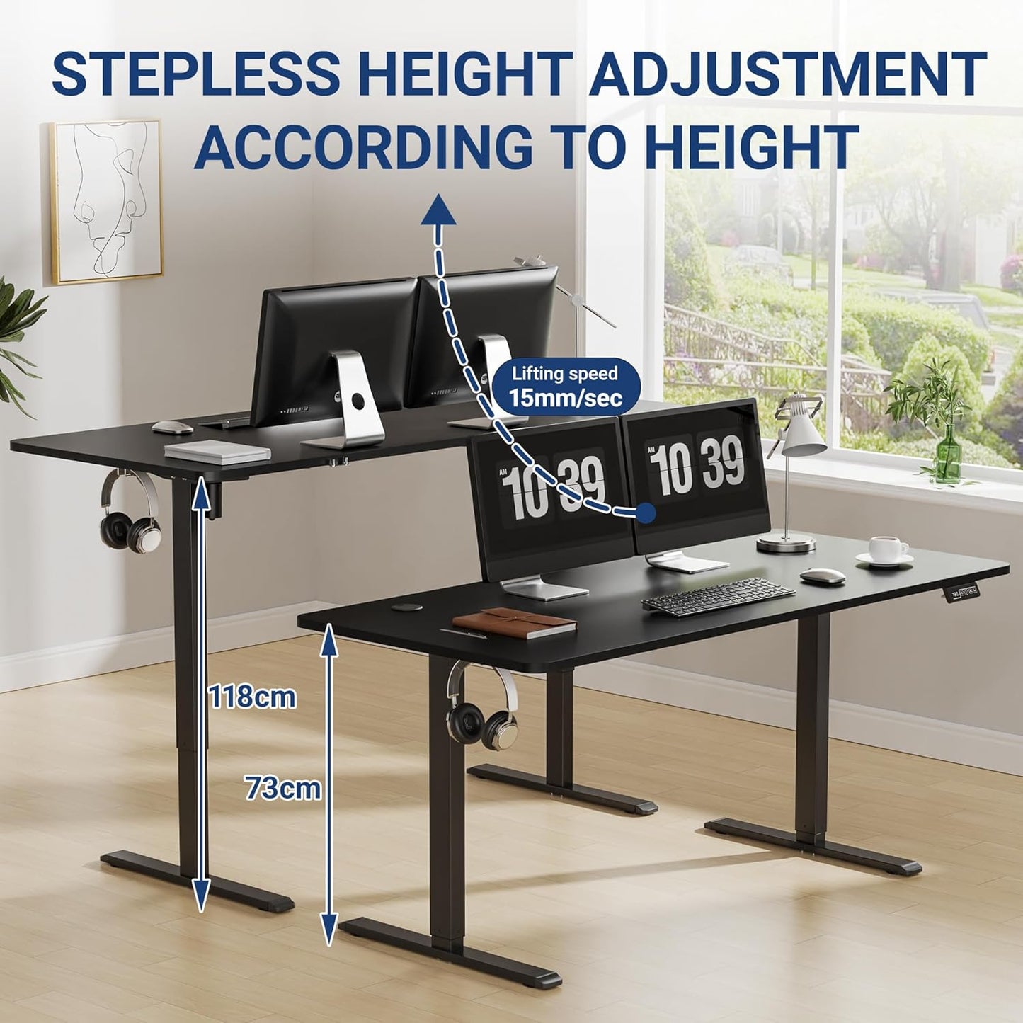 140x60cm Electric Height Adjustable Desk – Ergonomic Sit-Stand Workstation