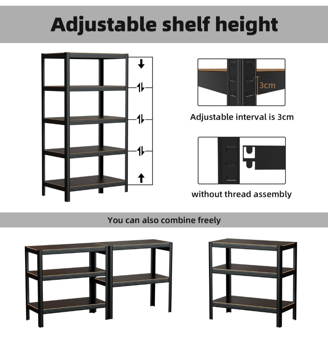 Five Shelf Rack 5 Shelf Rack 150 x 75 x 30cm – HomeStorageRacks