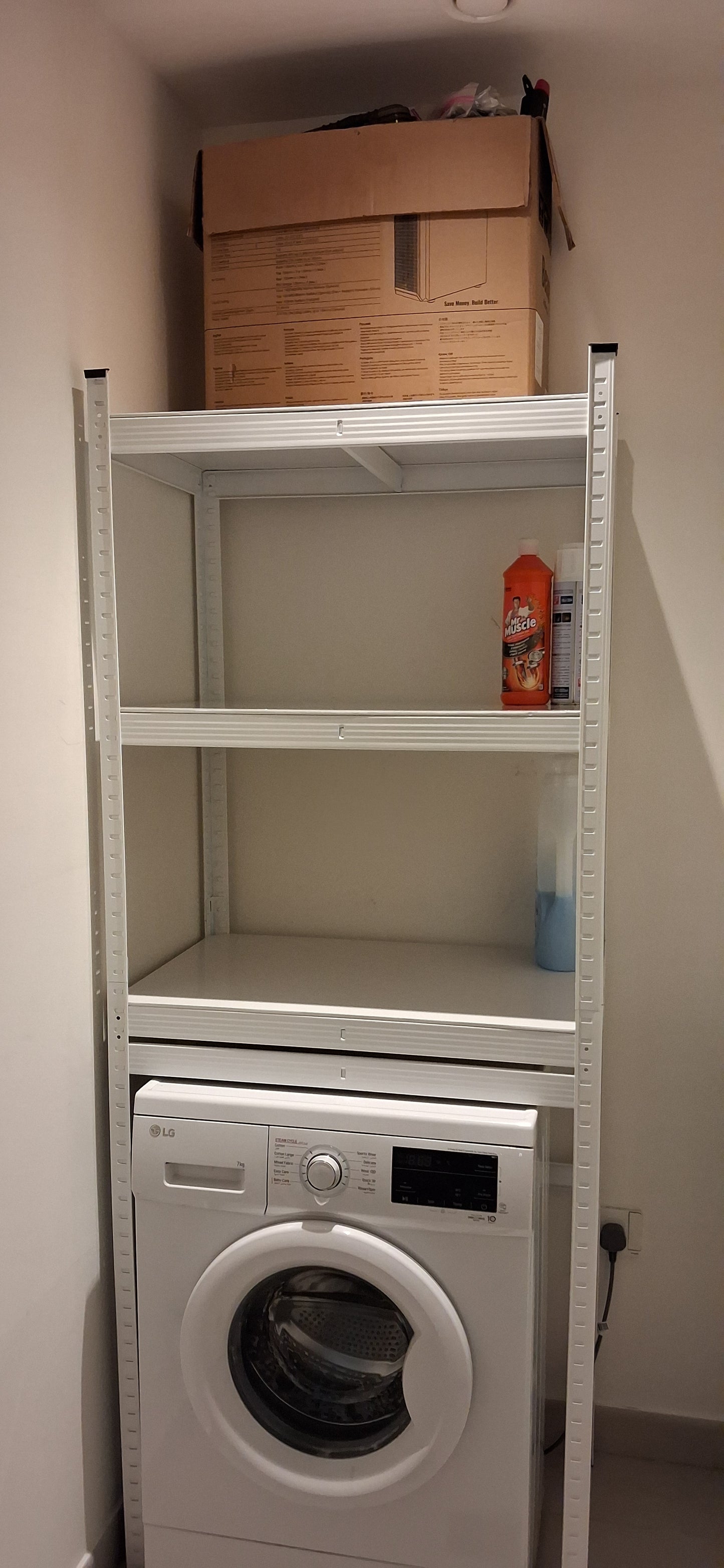 Laundry Room Storage Organizer Shelf, Over The Washer and Dryer